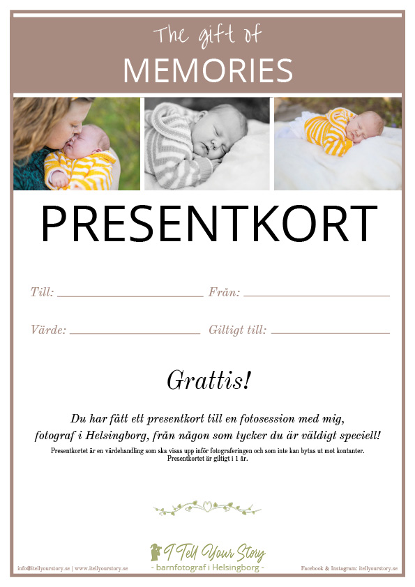 presentkort, barnfotografering, fotograf i Helsingborg, barnporträtt, presentkort, ge en gåva, barnfotografering